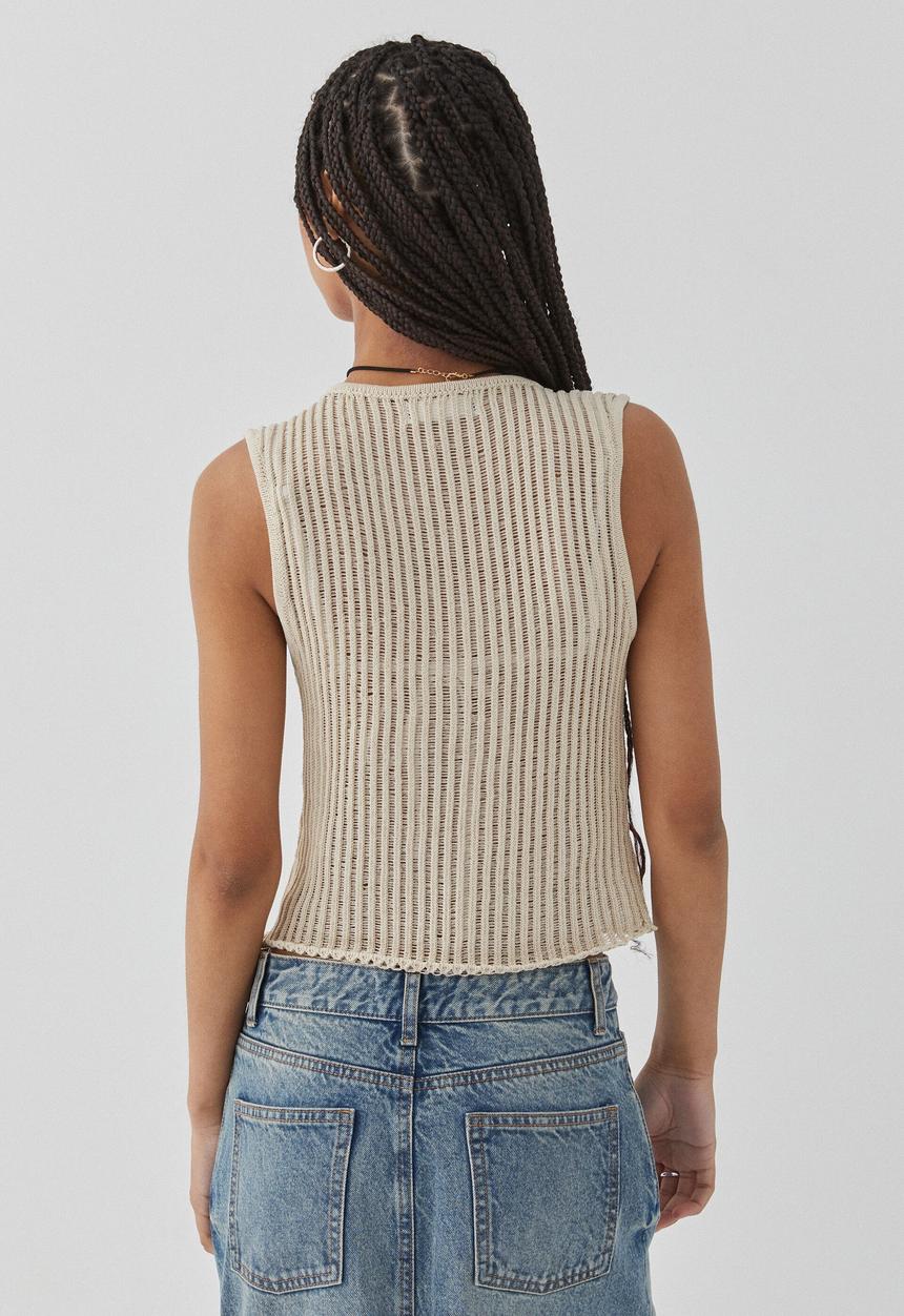 Supré  - Sara crochet tank - beige buff