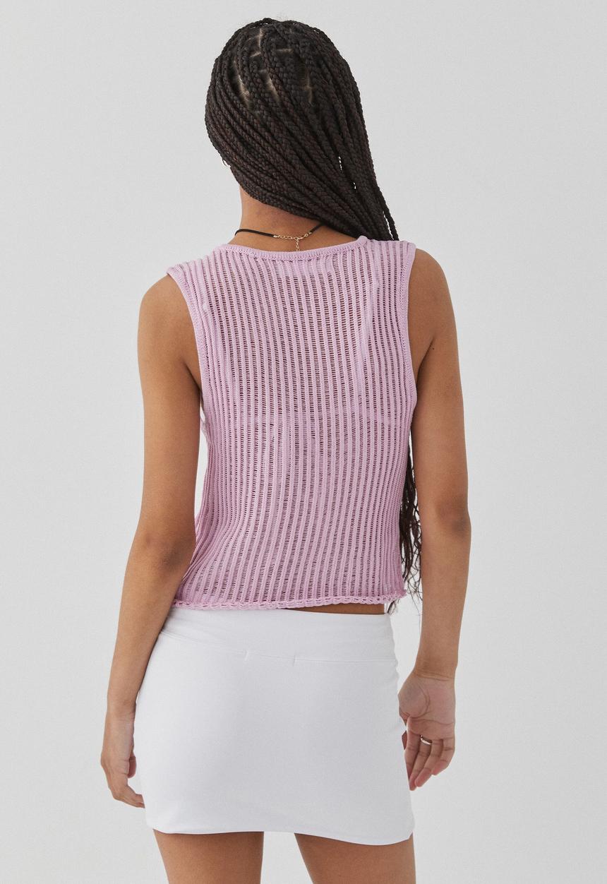 Supré  - Sara crochet tank -  lilac rose