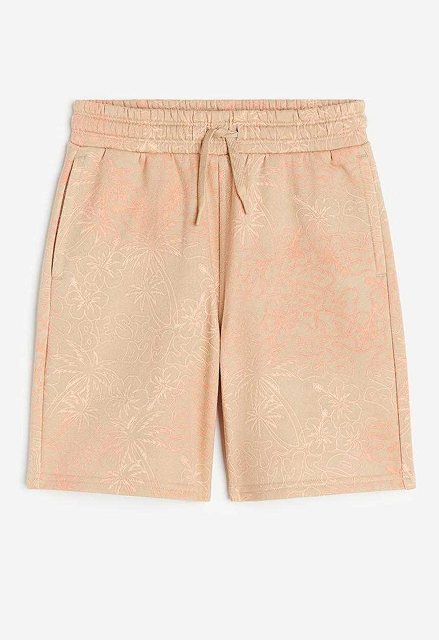 H&M - Patterned sweatshorts - beige patterned 