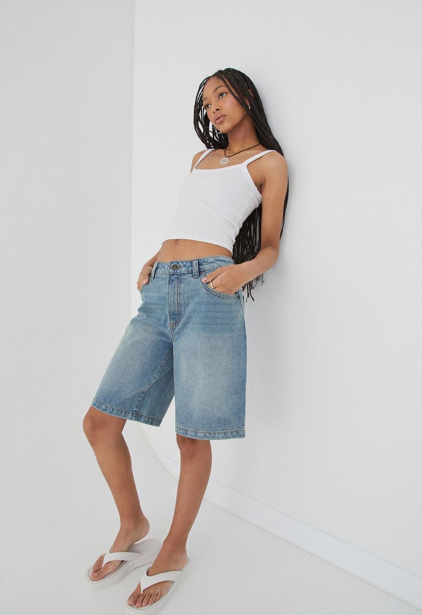 Supré  - Dad denim jort -  Brunswick blue