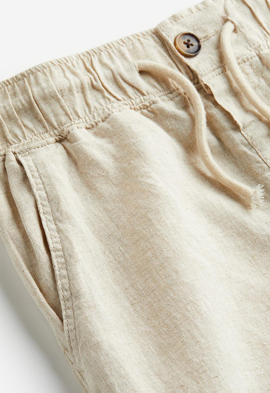 H&M - Loose fit linen blend trousers - light beige