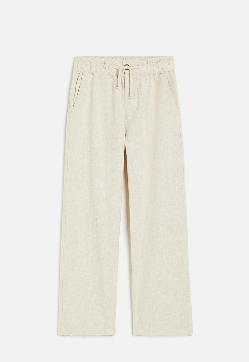 H&M - Loose fit linen blend trousers - light beige