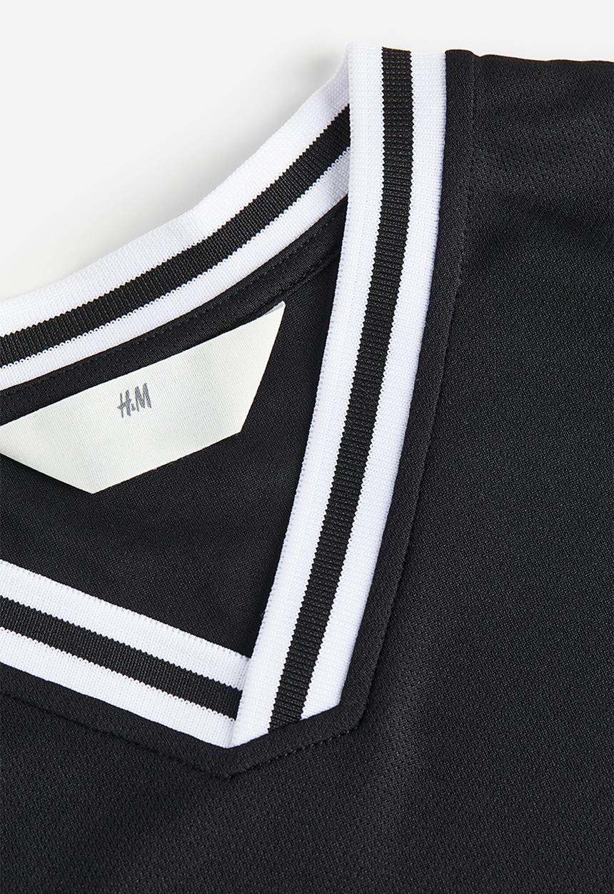 H&M - Printed mesh T-shirt - black subreal 