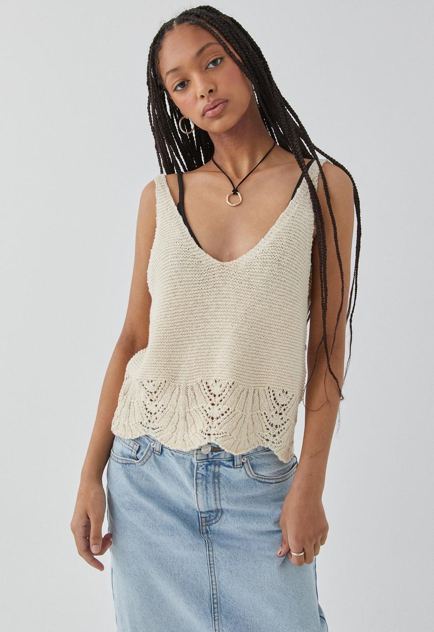 Supré  - Olivia crochet cami - neutral