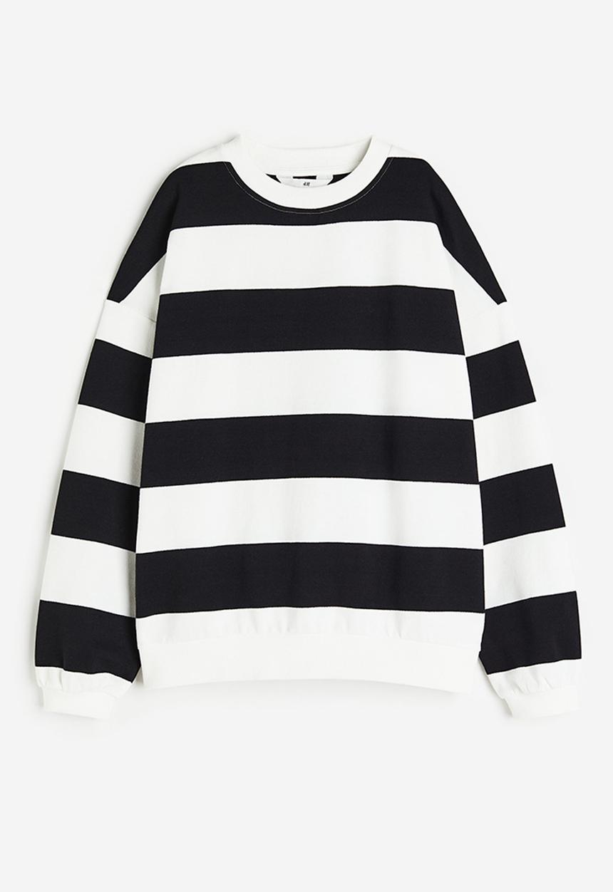 H&M - Oversized sweatshirt - white & black striped
