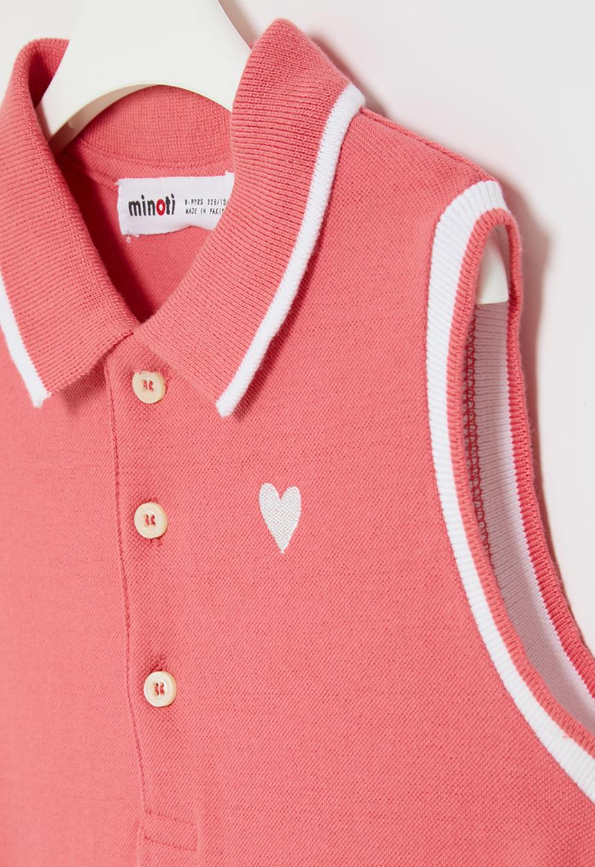 MINOTI - Pique vest dress - coral