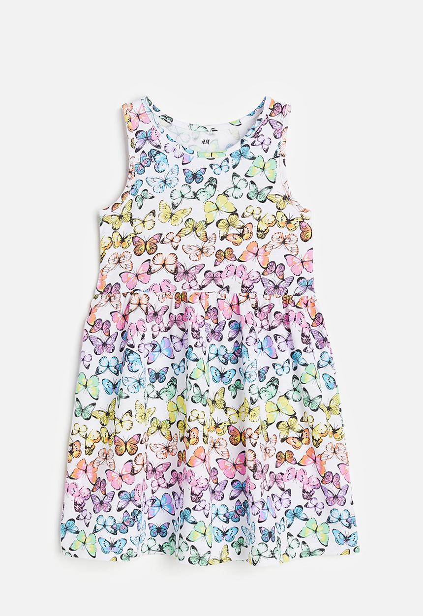 H&M - Patterned cotton dress - white butterflies