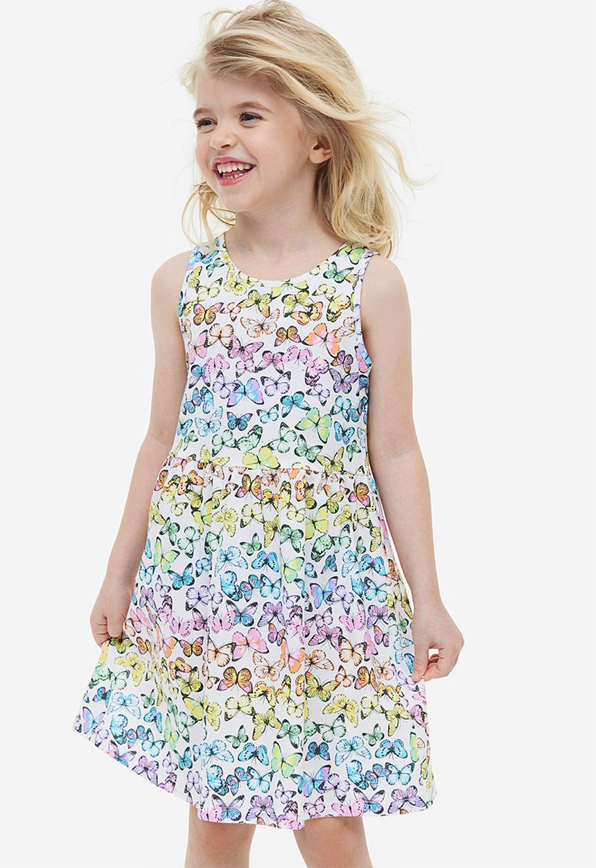 H&M - Patterned cotton dress - white butterflies