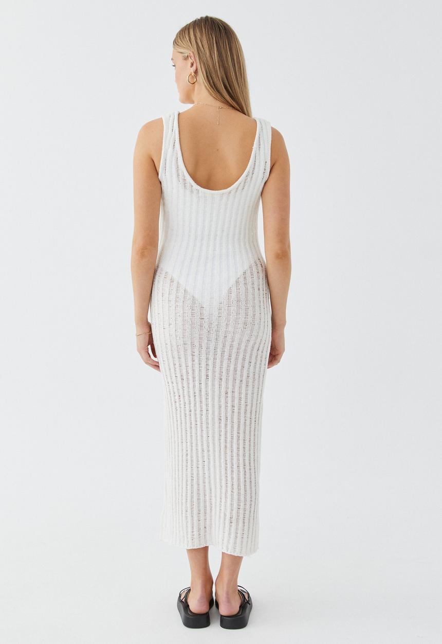 Supré  - Nadia open knit maxi dress - winter white