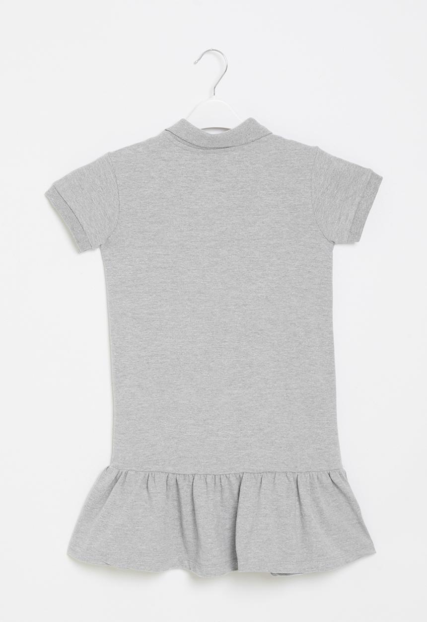 MINOTI - Girls basic pique polo dress - grey marl