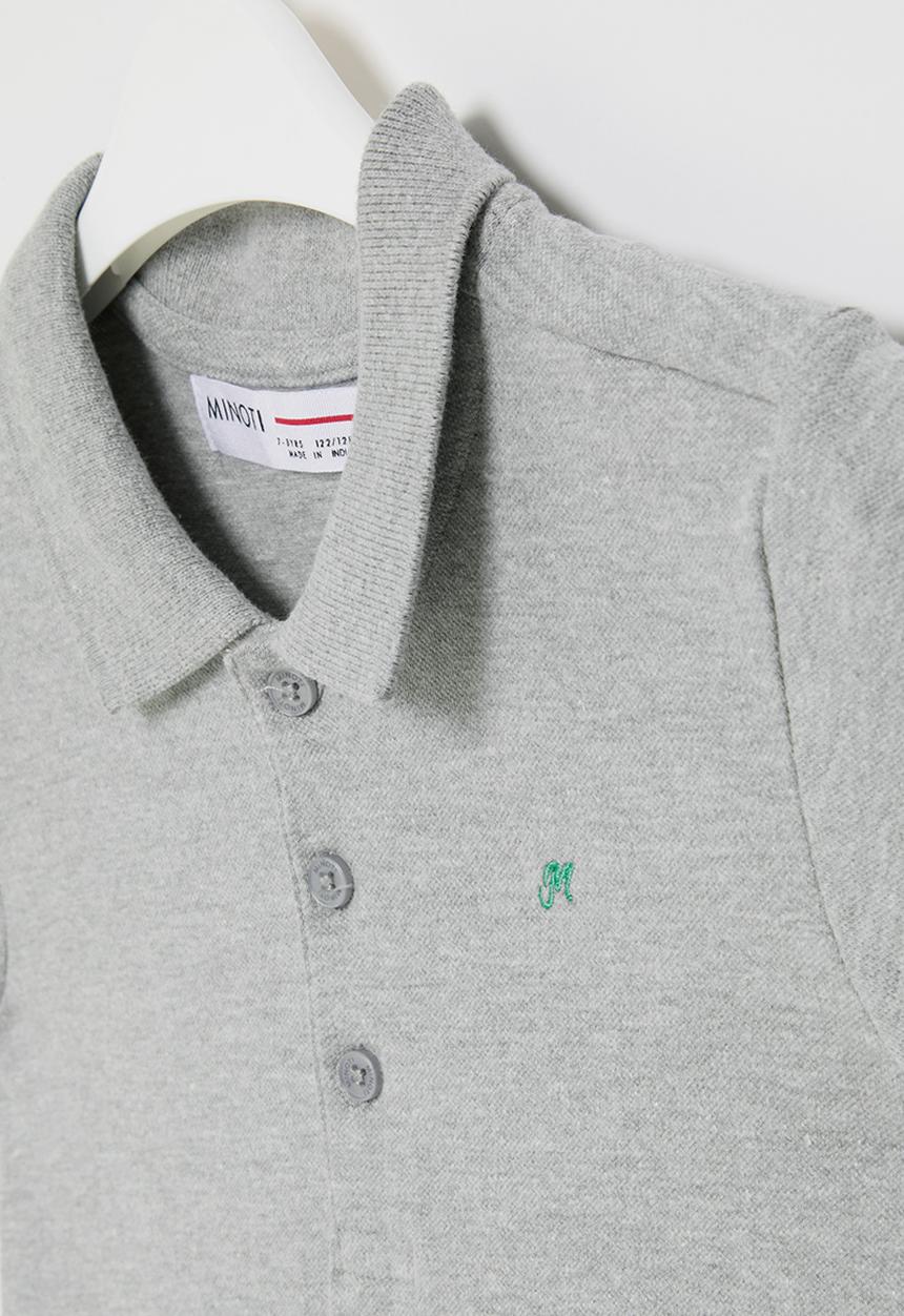 MINOTI - Girls basic pique polo dress - grey marl