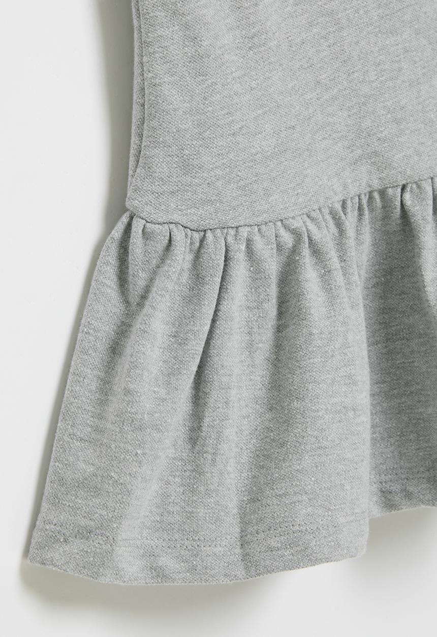 MINOTI - Girls basic pique polo dress - grey marl