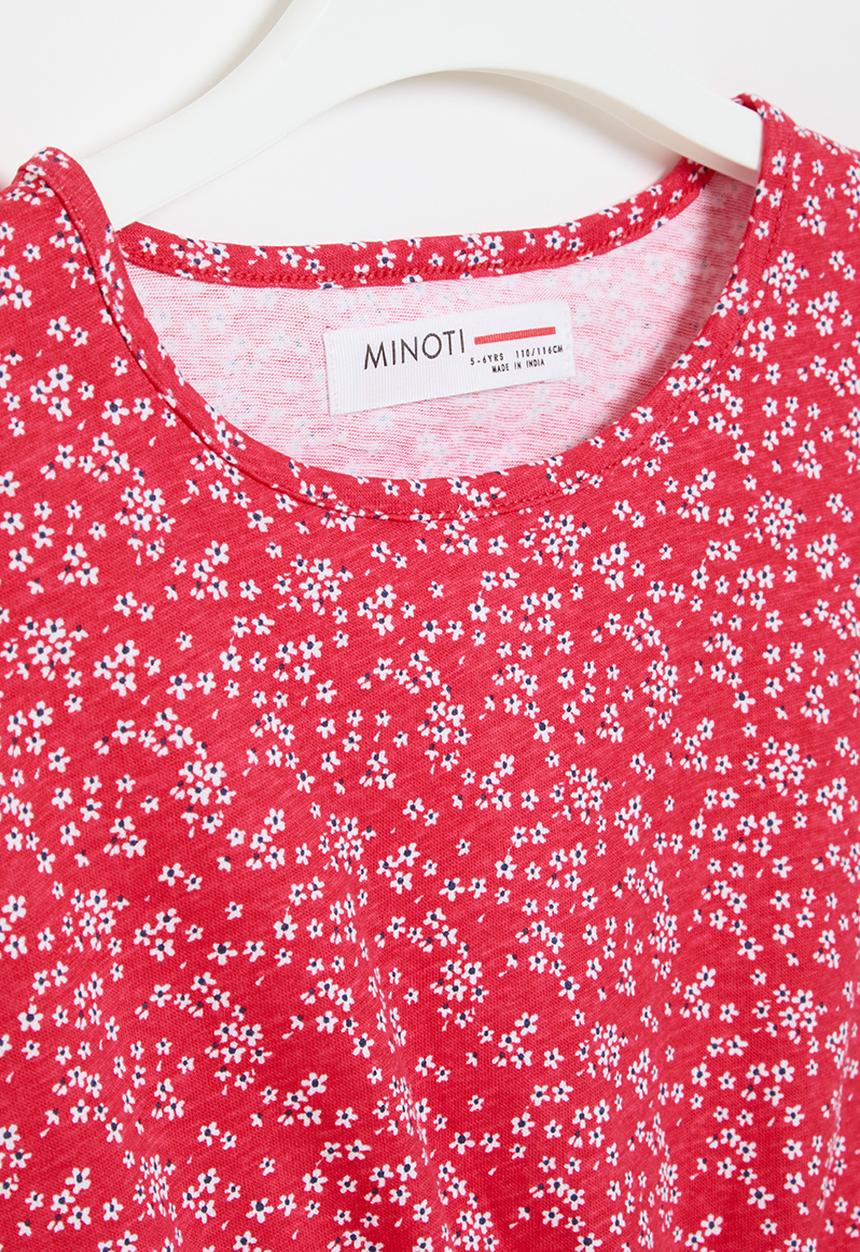 MINOTI - Girls basic tie waist dress - red aop
