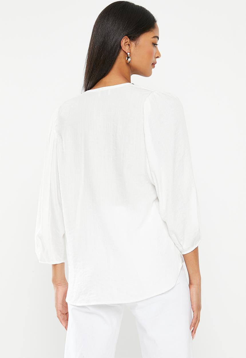 Me&B - Embroidered tunic top - white