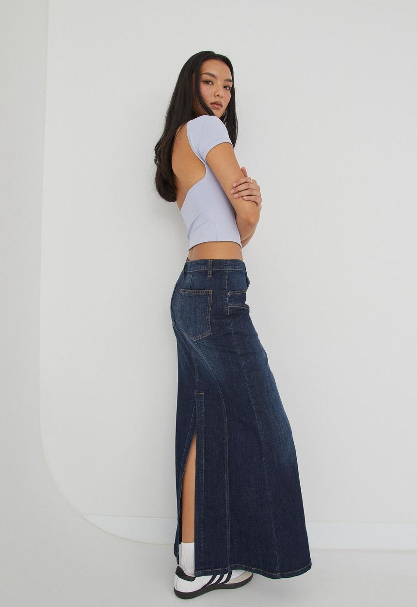 Supré  - Luxe short sleeve backless tee - blue lilac