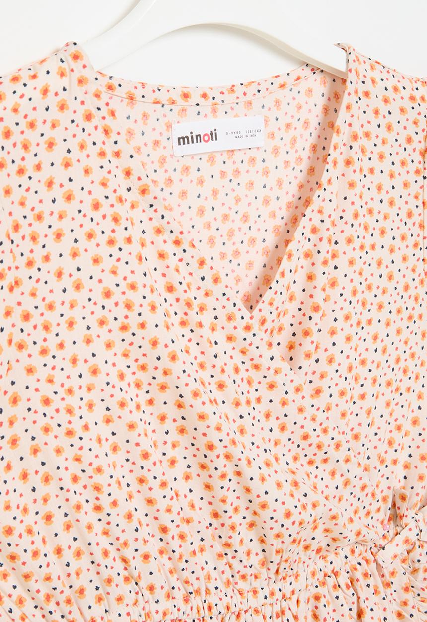 MINOTI - Girls viscose dress - white multi