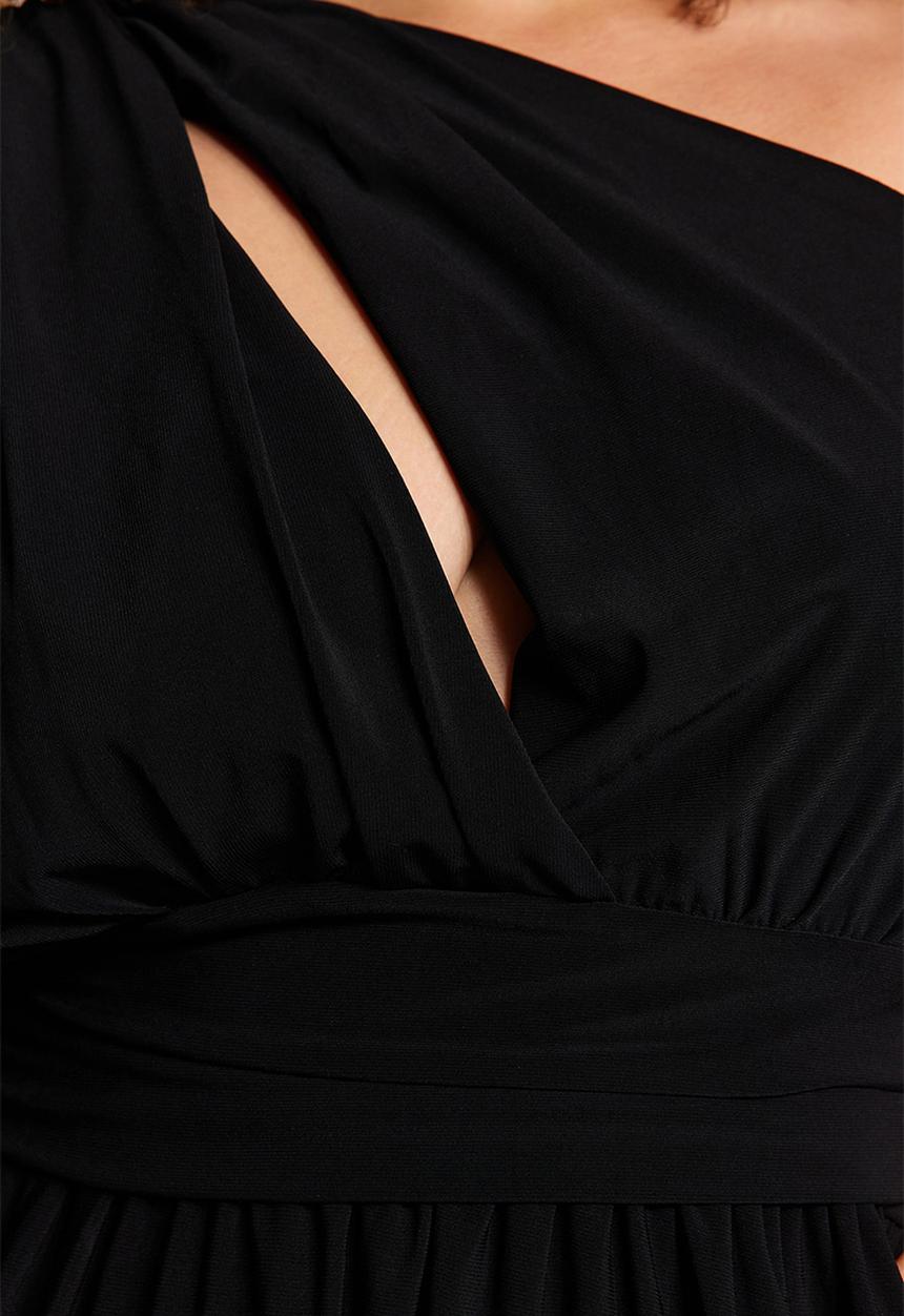 Trendyol - Plus one shoulder mini dress - black