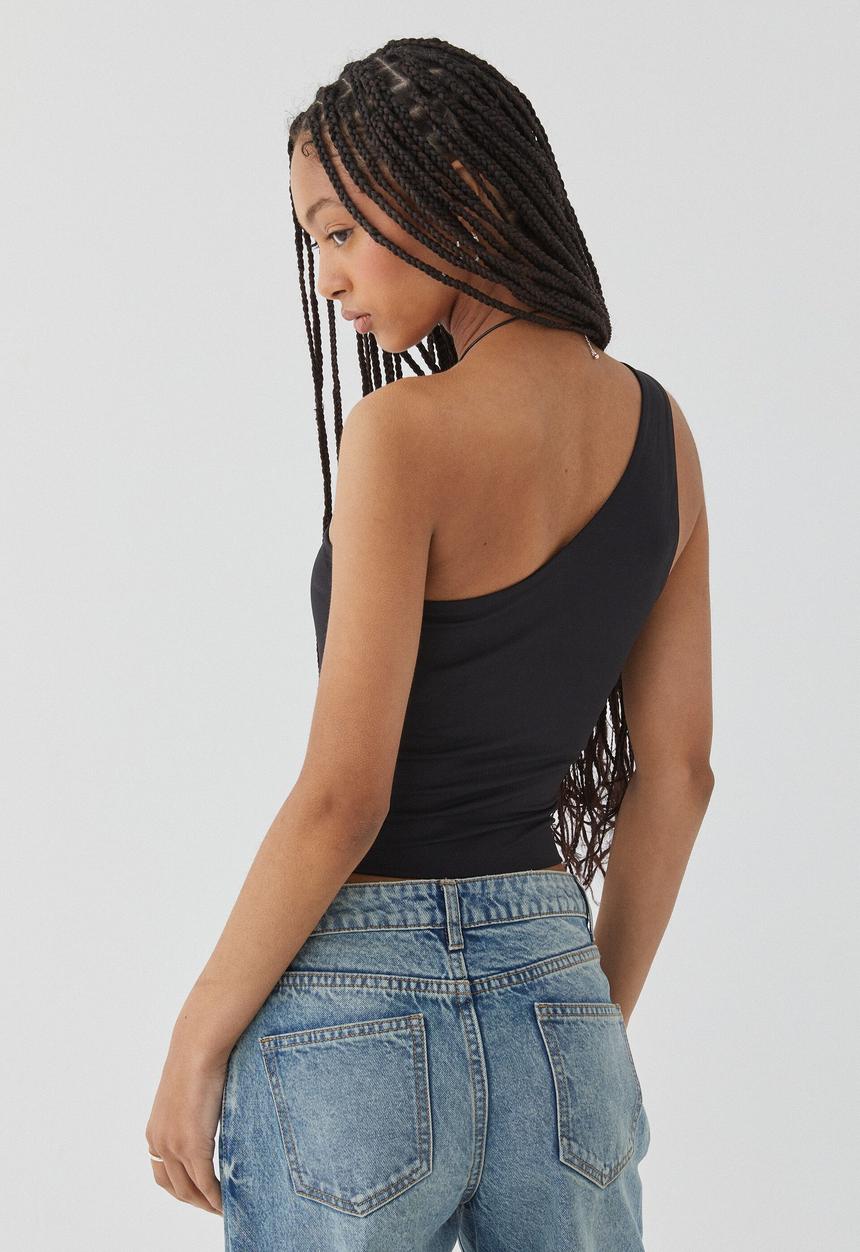 Supré  - Luxe one shoulder top - black
