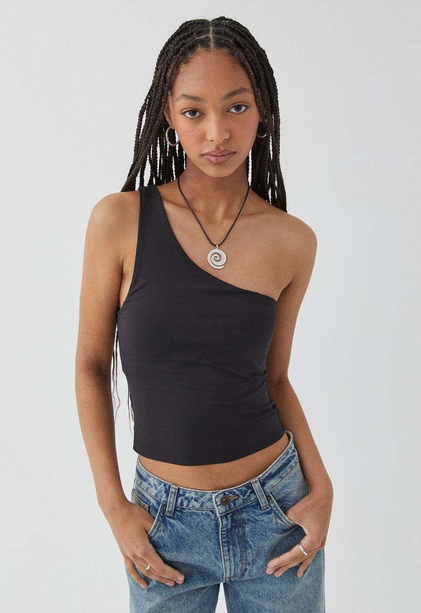 Supré  - Luxe one shoulder top - black
