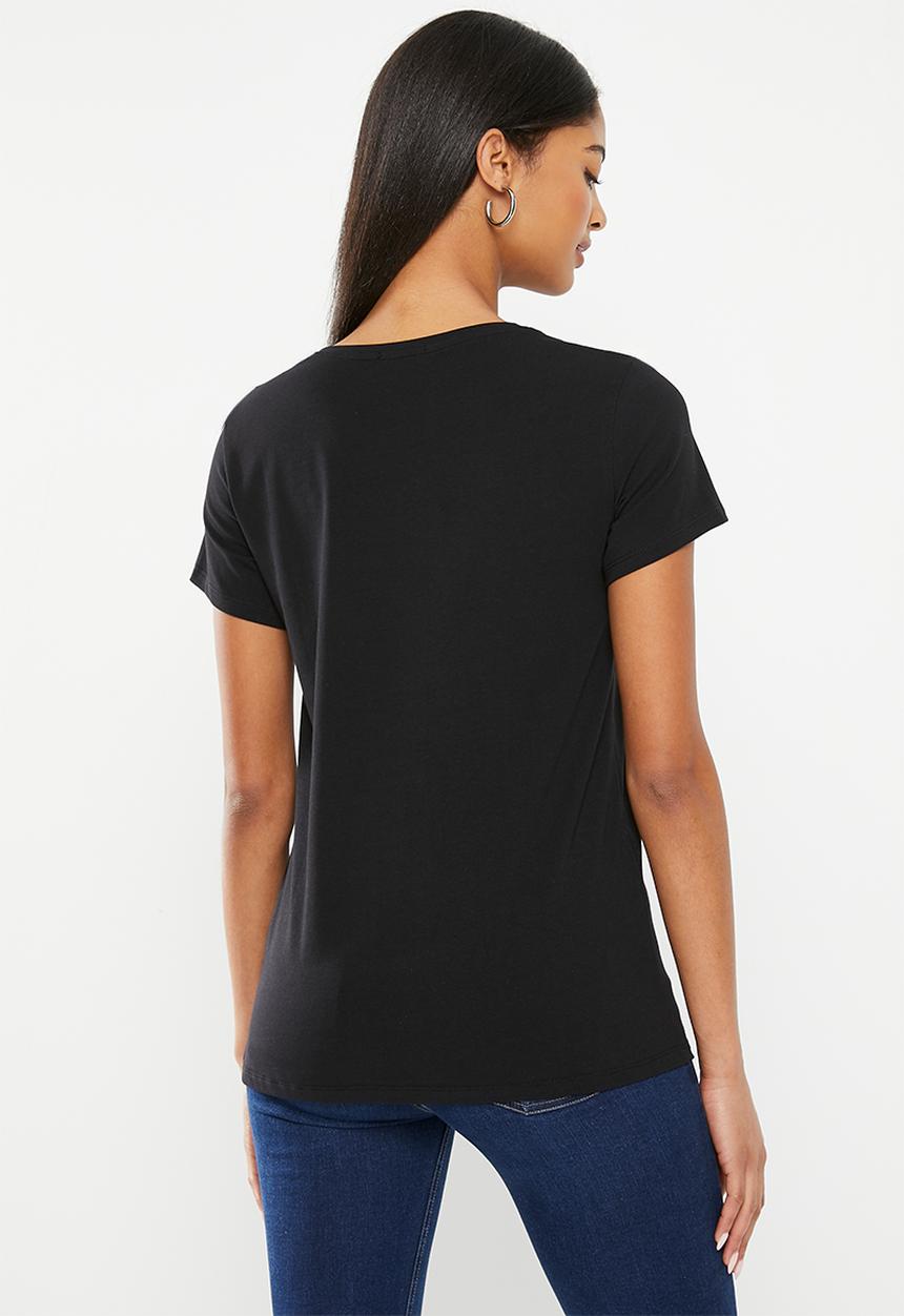 SISSY BOY - Rivers and roads: regular fit bling logo top - black