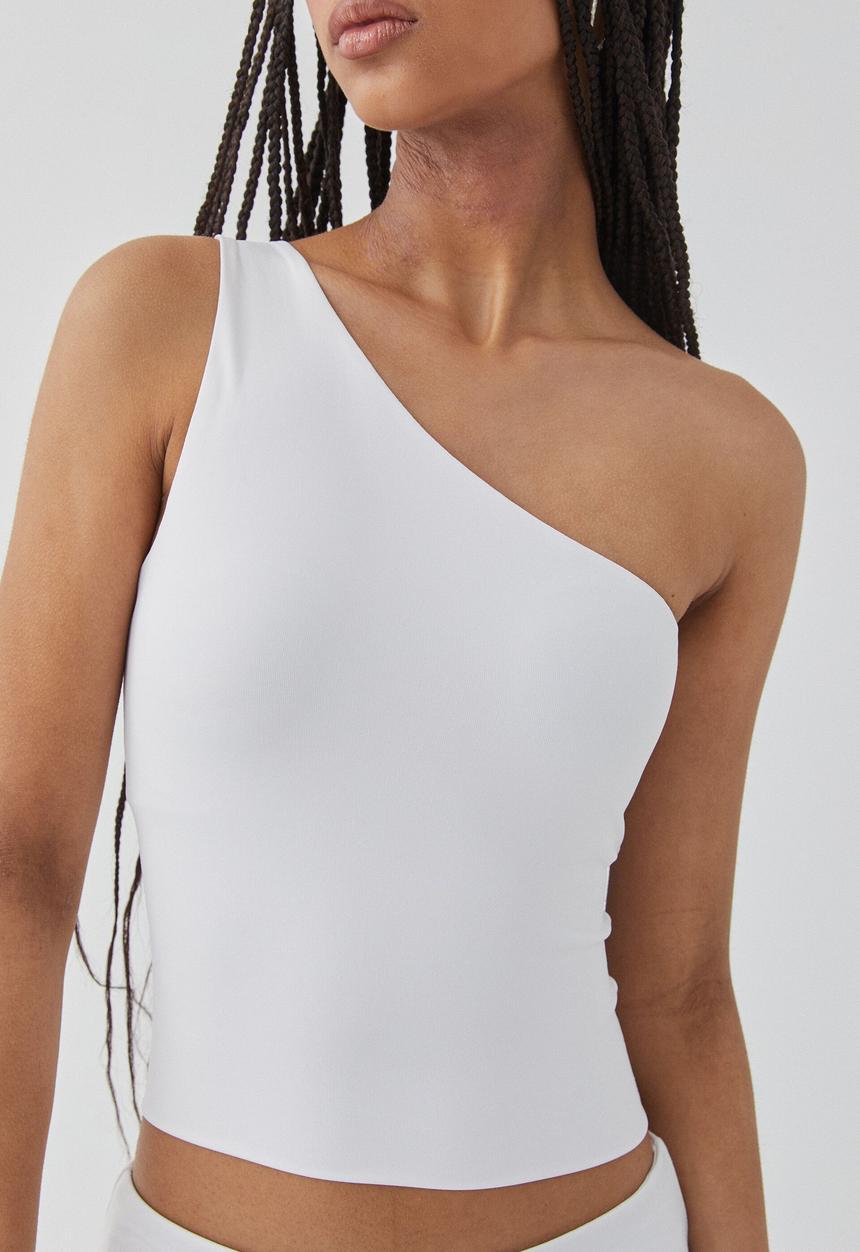 Supré  - Luxe one shoulder top - white