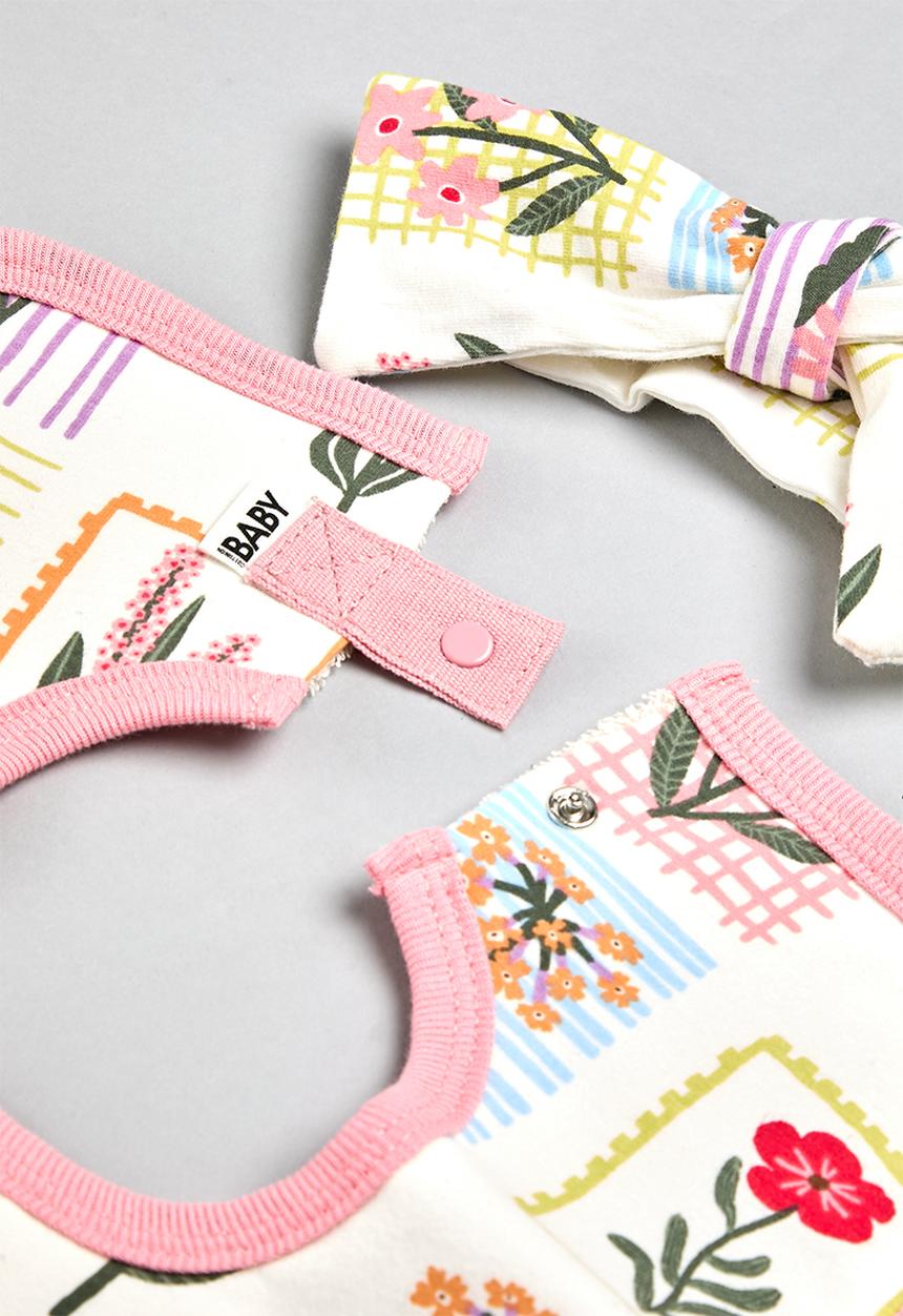 Cotton On - The square bib & bow tie headband set - vanilla/meeri floral
