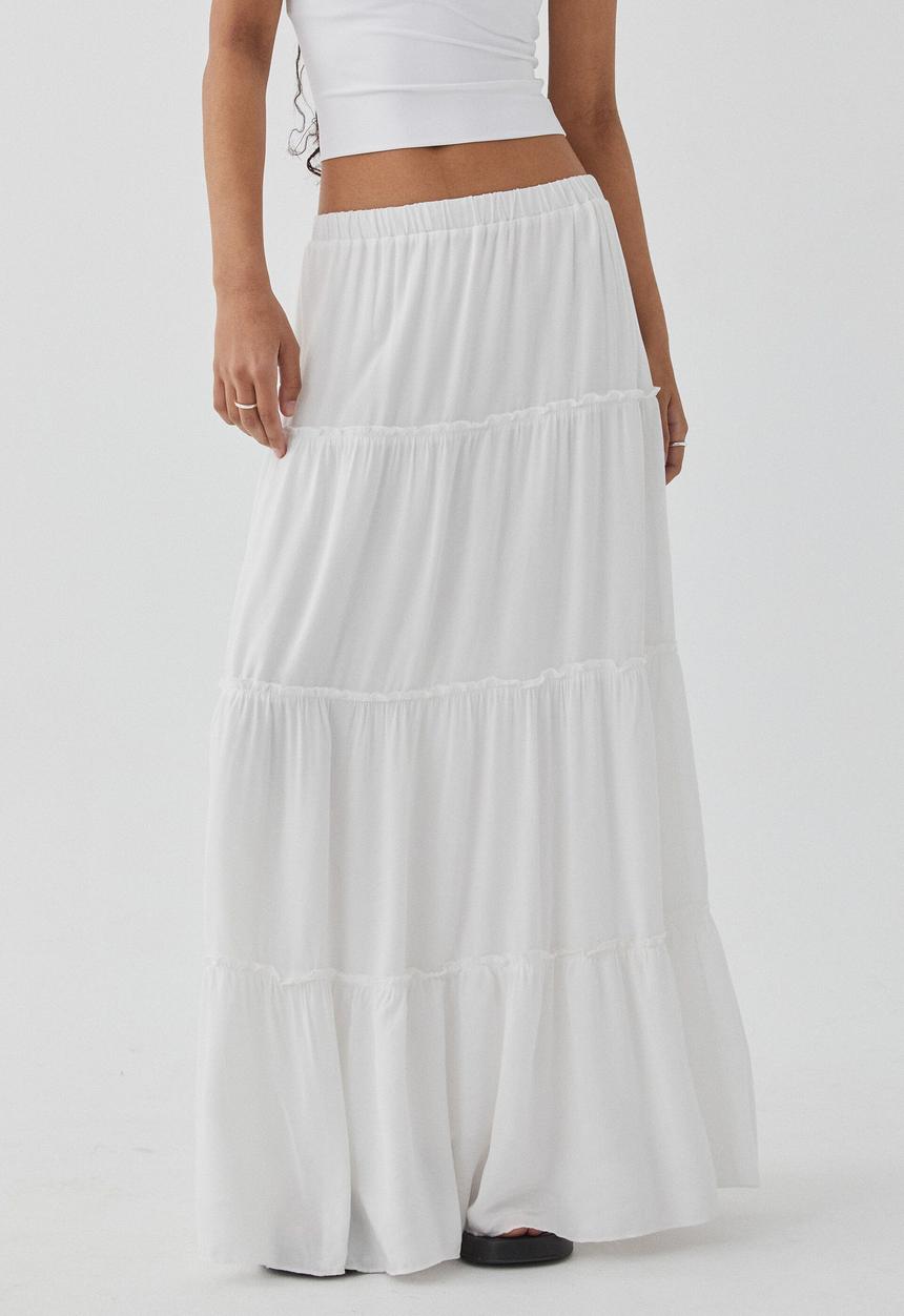 Supré  - Sadie tiered maxi skirt - summer white