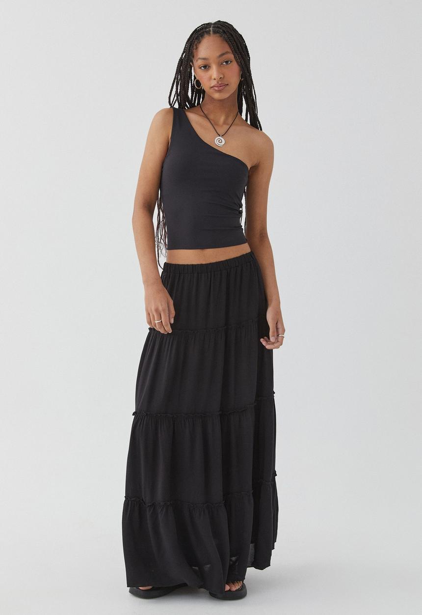 Supré  - Sadie tiered maxi skirt - black