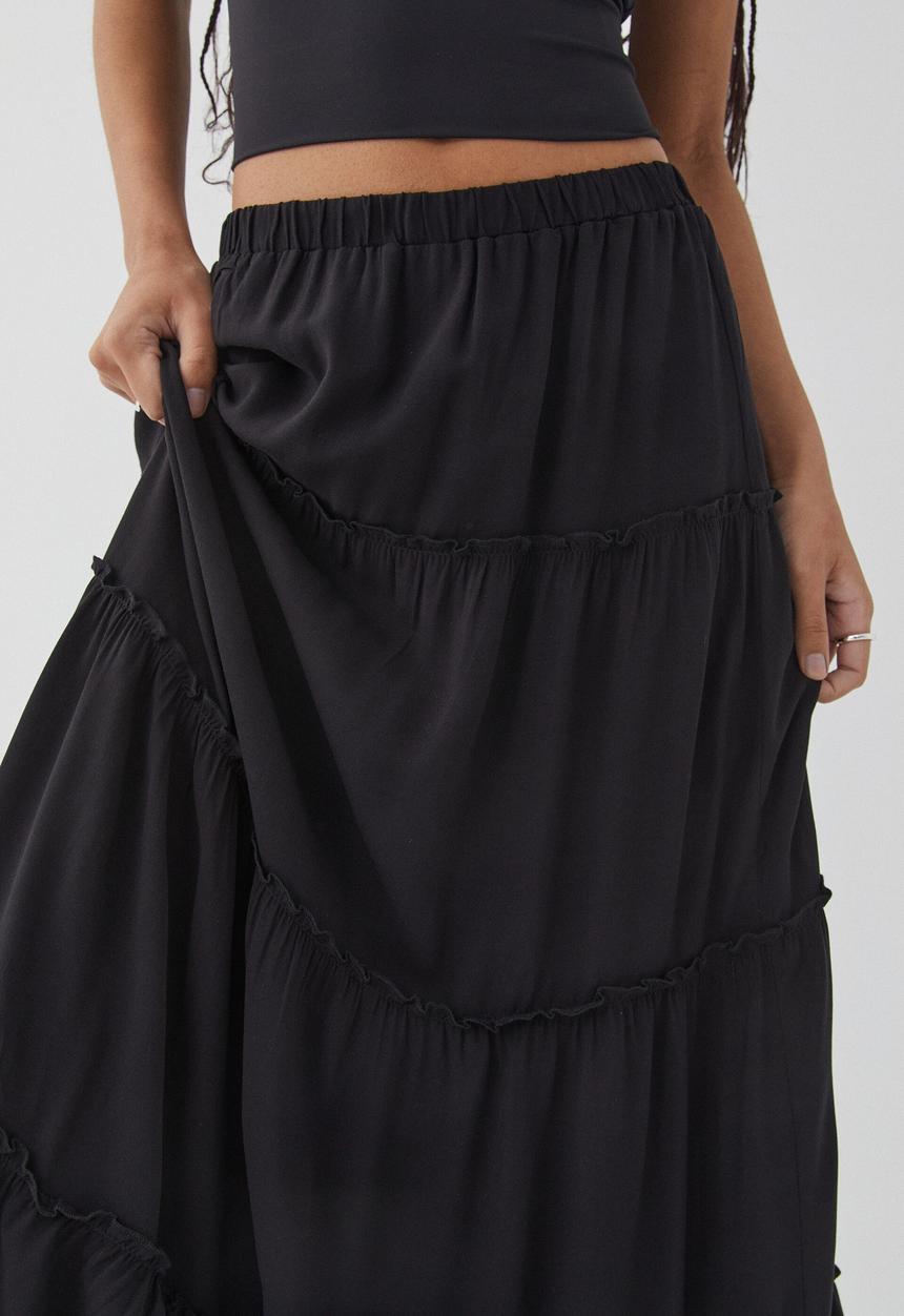 Supré  - Sadie tiered maxi skirt - black