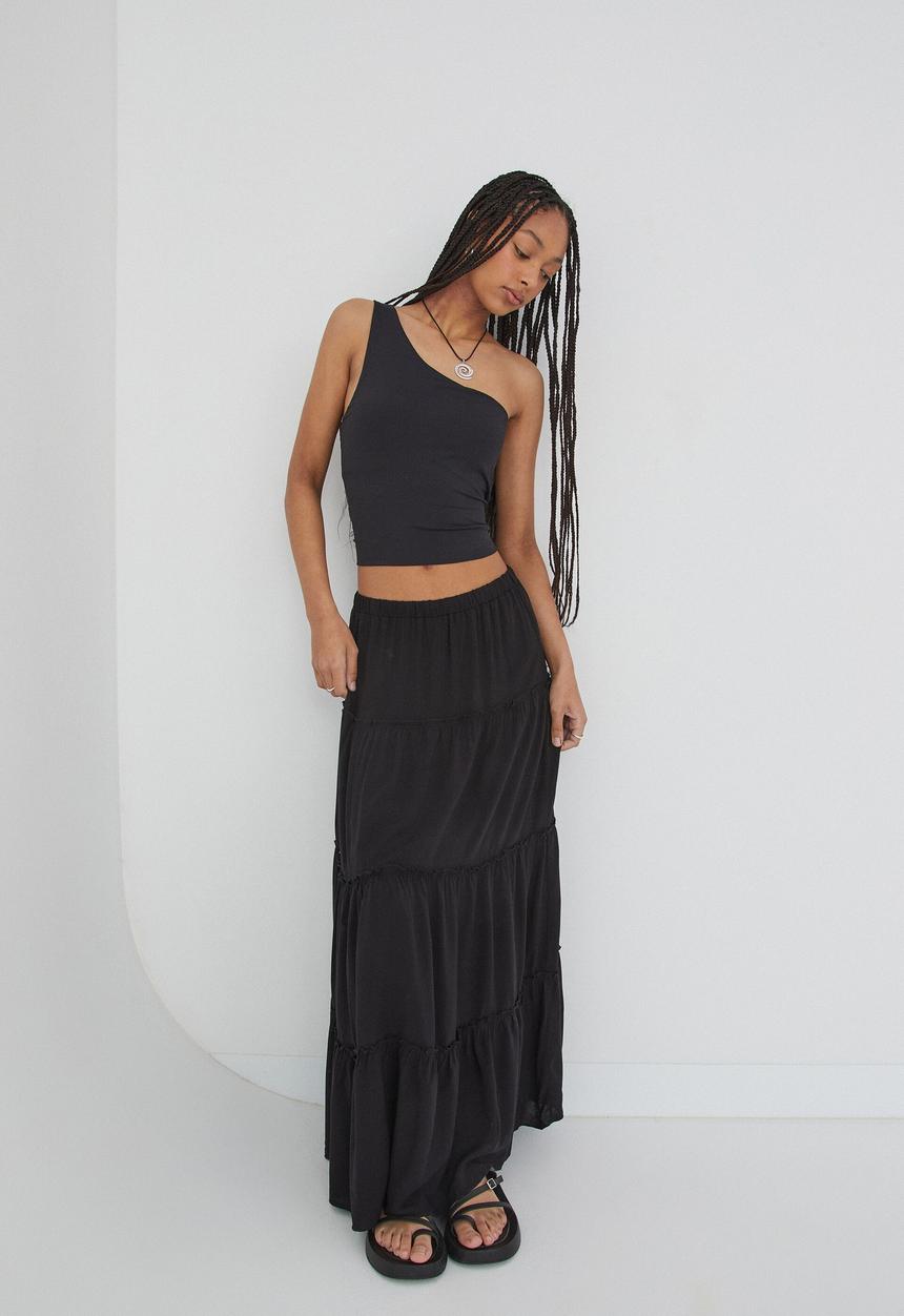 Supré  - Sadie tiered maxi skirt - black