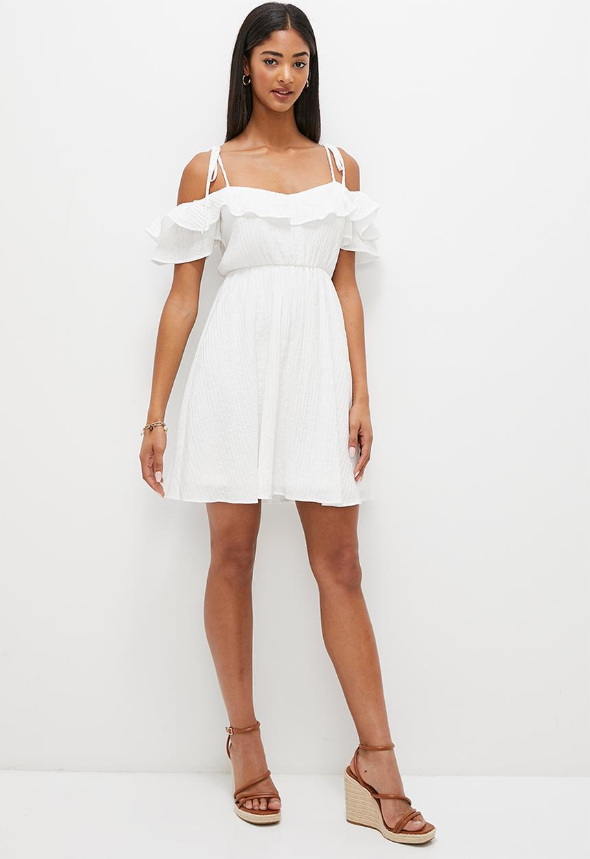 MILLA - Ruffle detail mini dress - ivory