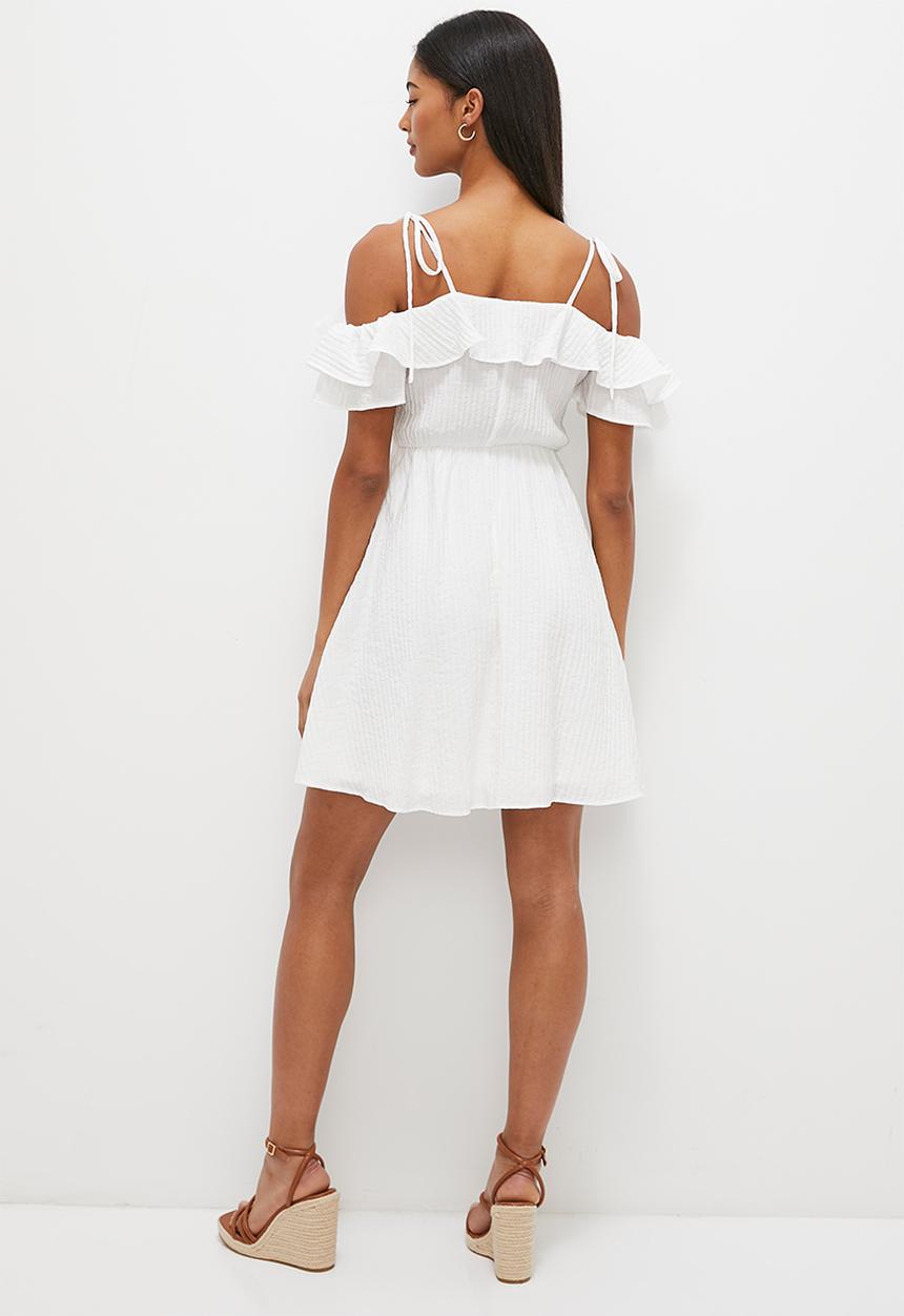 MILLA - Ruffle detail mini dress - ivory