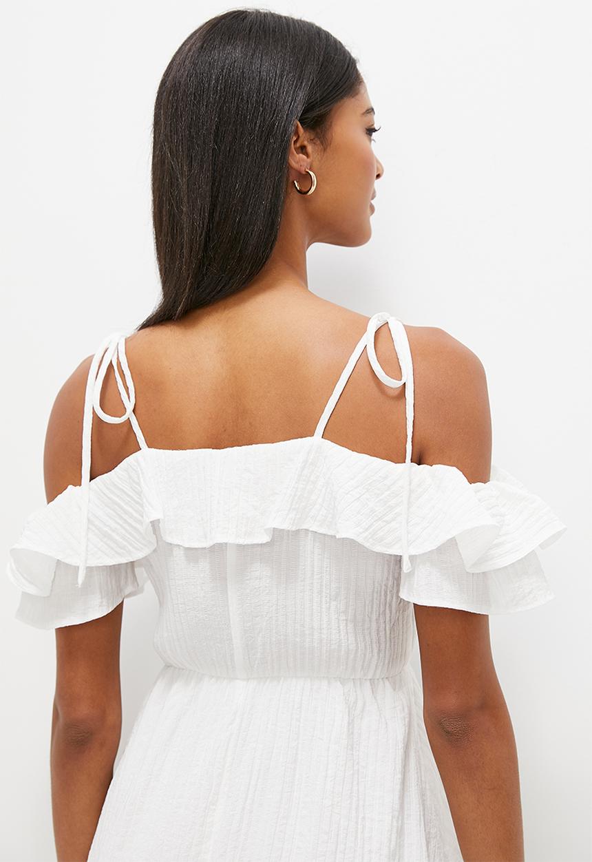 MILLA - Ruffle detail mini dress - ivory
