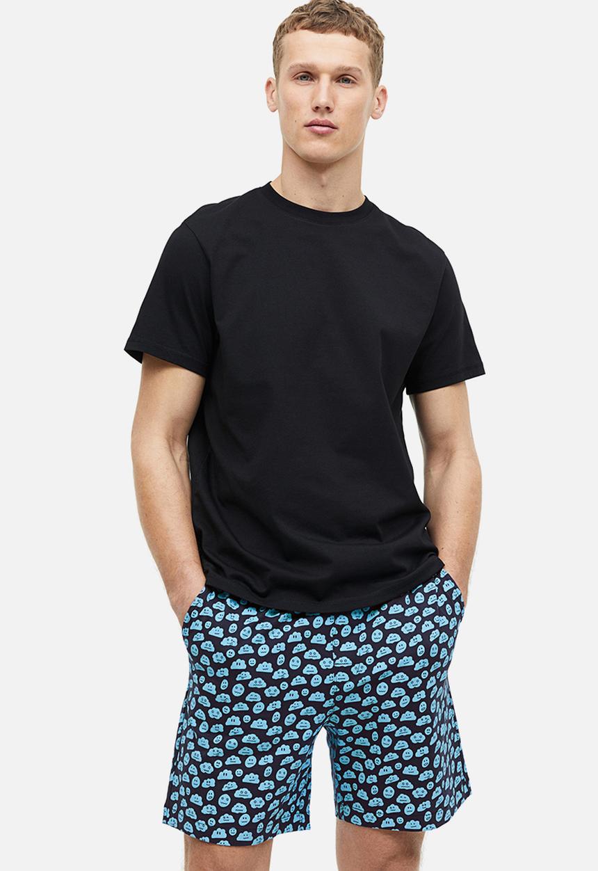 H&M - Regular fit pyjama shorts - dark blue clouds