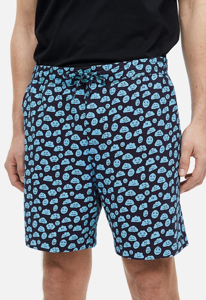 H&M - Regular fit pyjama shorts - dark blue clouds