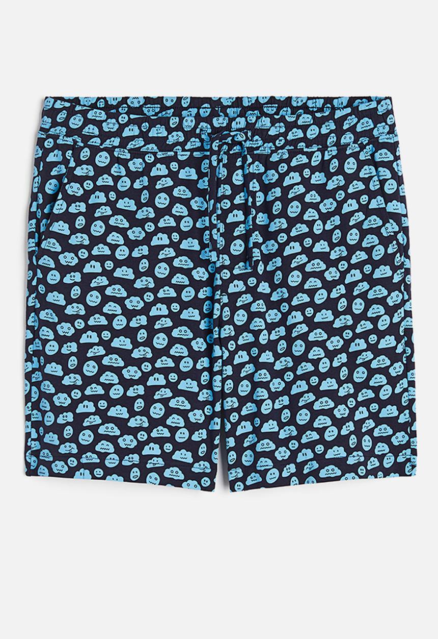 H&M - Regular fit pyjama shorts - dark blue clouds