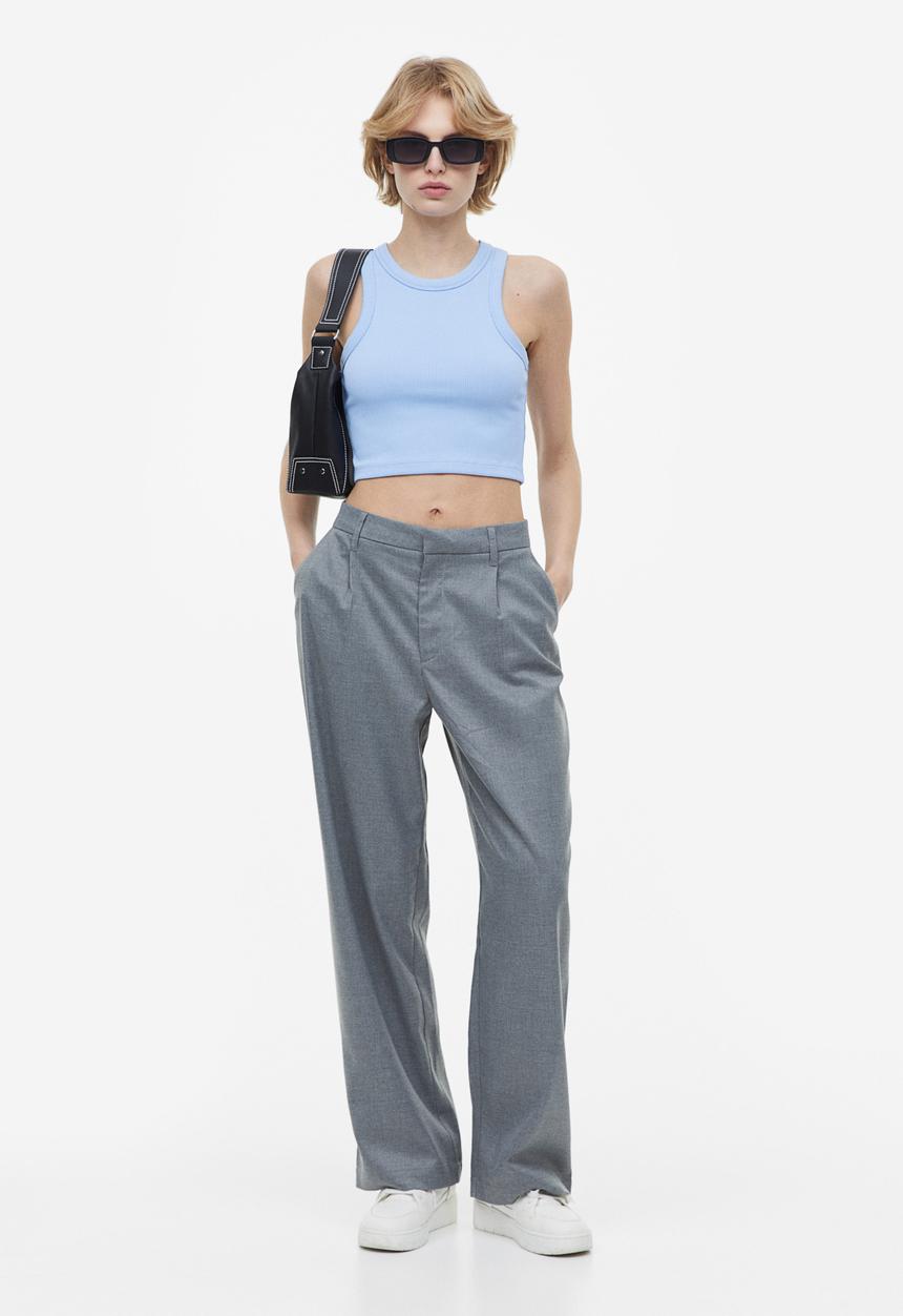 H&M - Cropped vest top - light blue