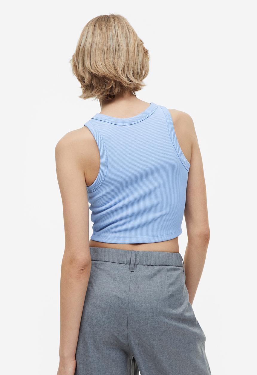 H&M - Cropped vest top - light blue