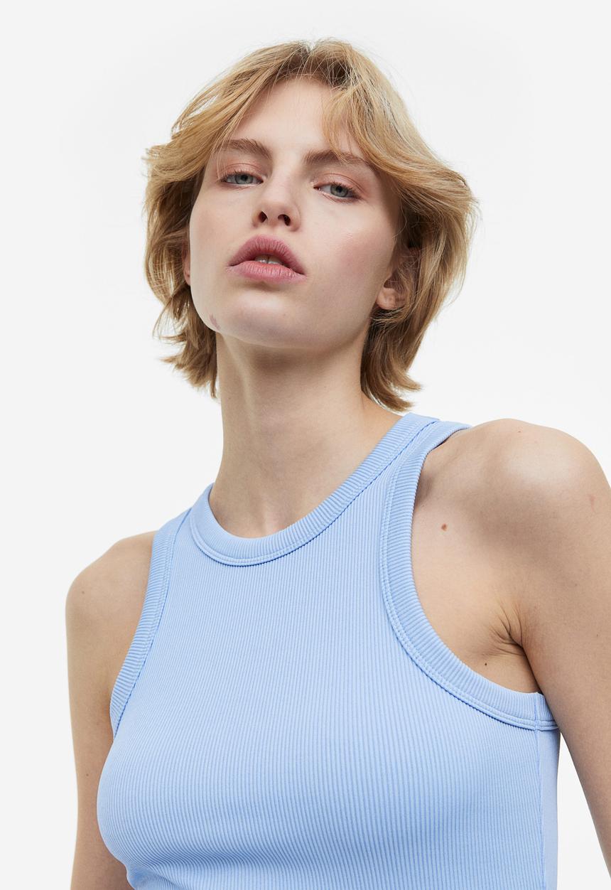 H&M - Cropped vest top - light blue
