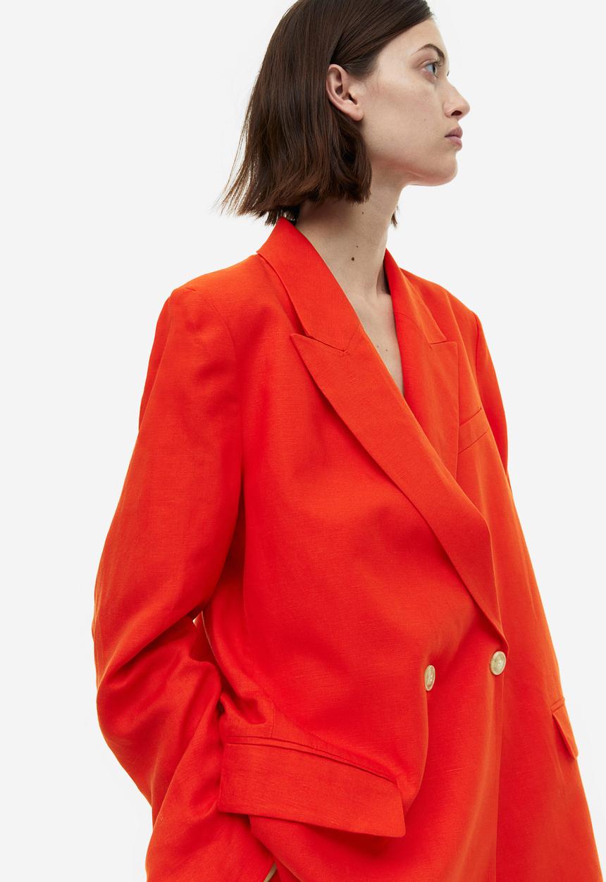 H&M - Double-breasted blazer - red