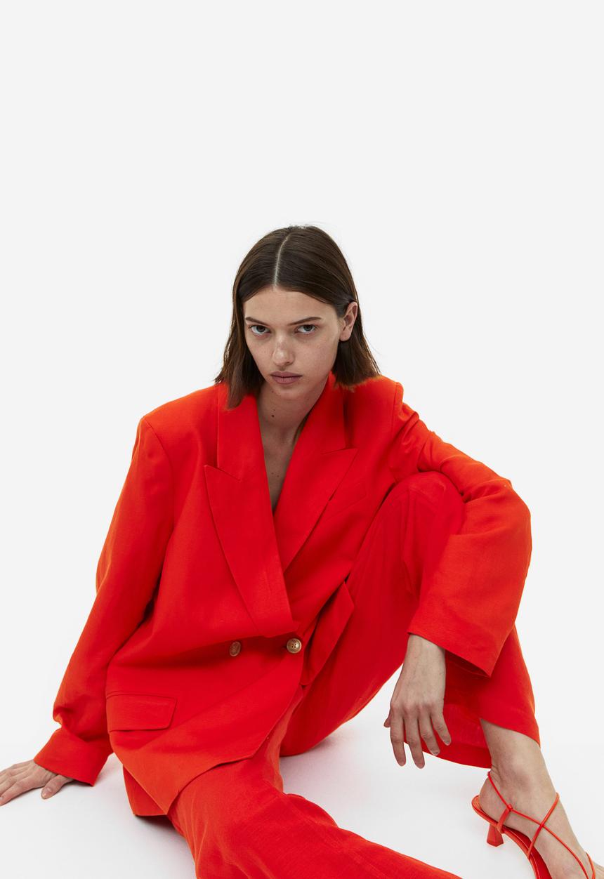 H&M - Double-breasted blazer - red