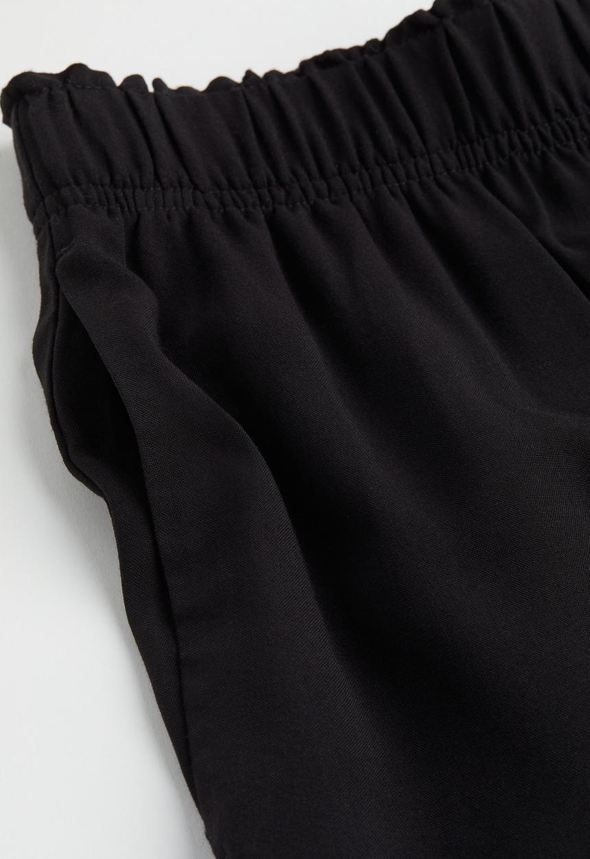 H&M - Cropped pull-on trousers - black