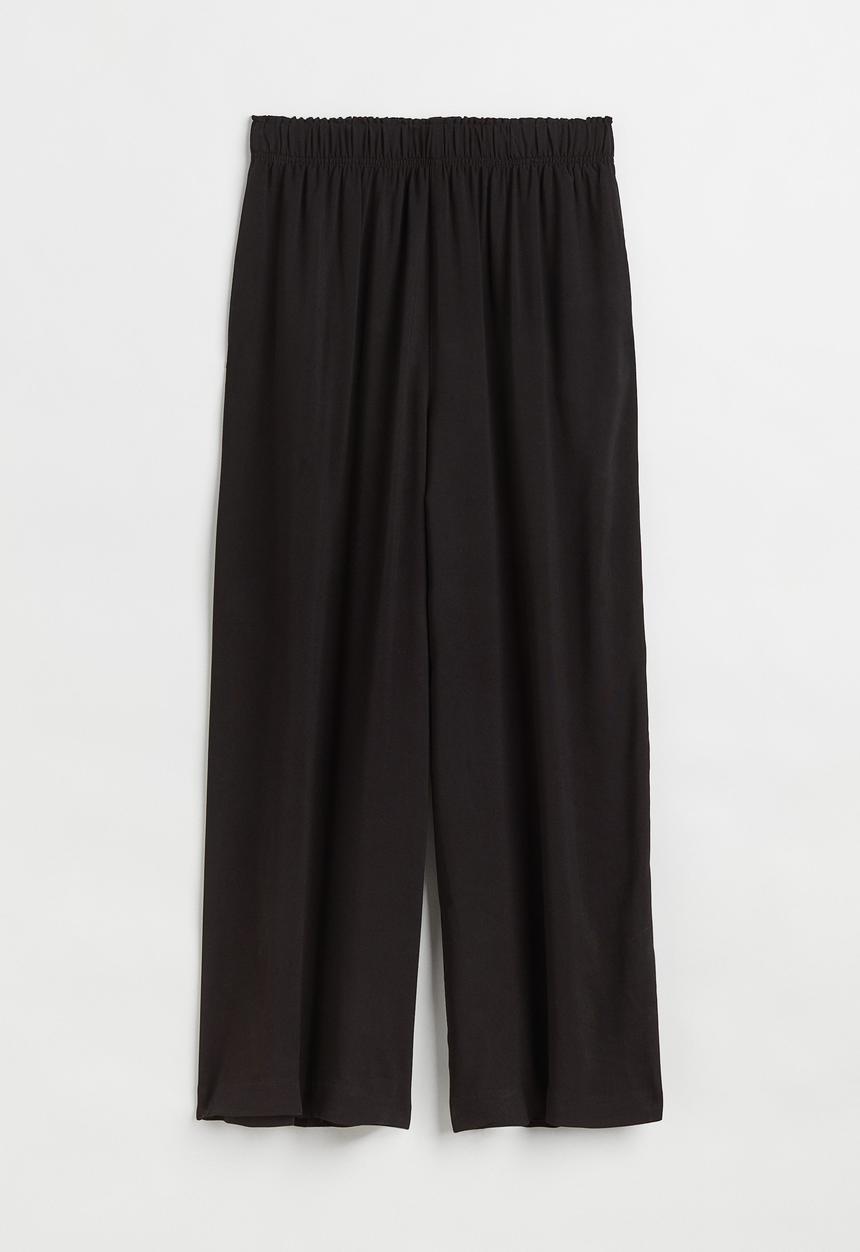 H&M - Cropped pull-on trousers - black