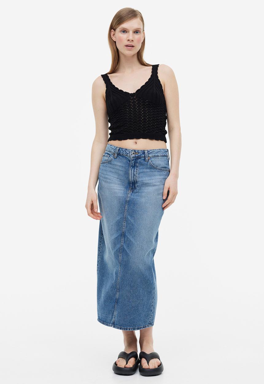 H&M - Crochet-look vest top - black
