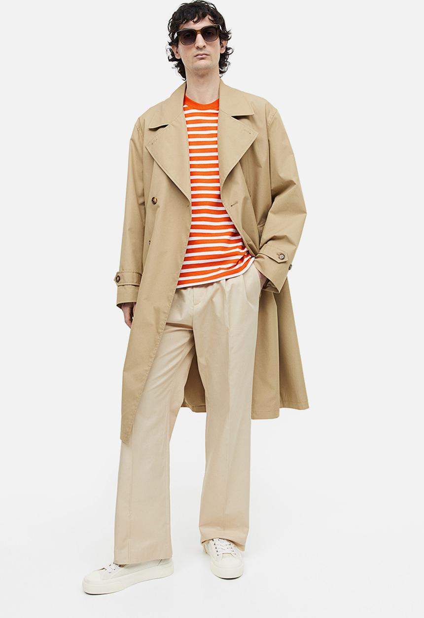 H&M - Relaxed fit cotton t-shirt -  orange striped