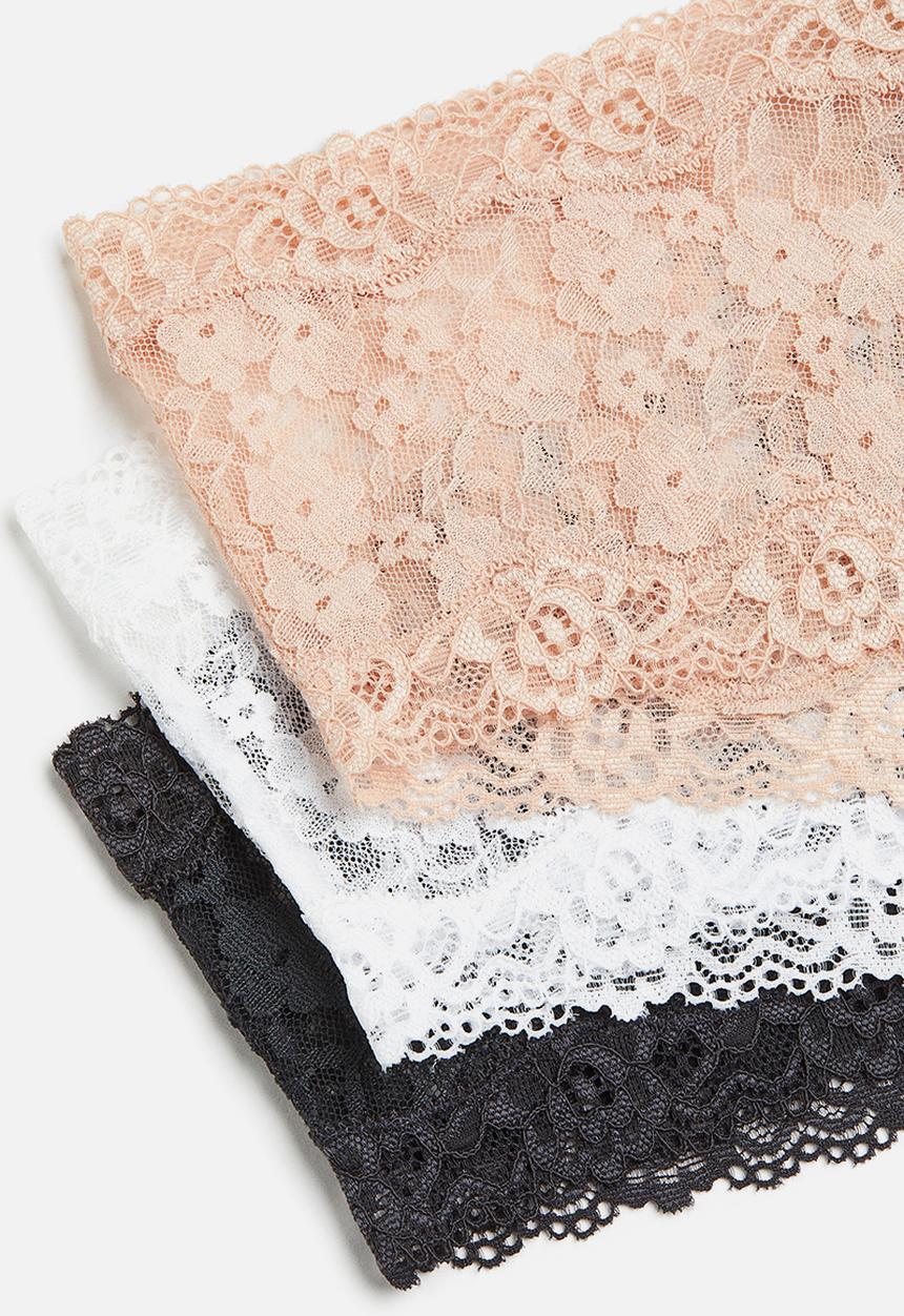 H&M - 3-Pack lace hipster briefs - multi