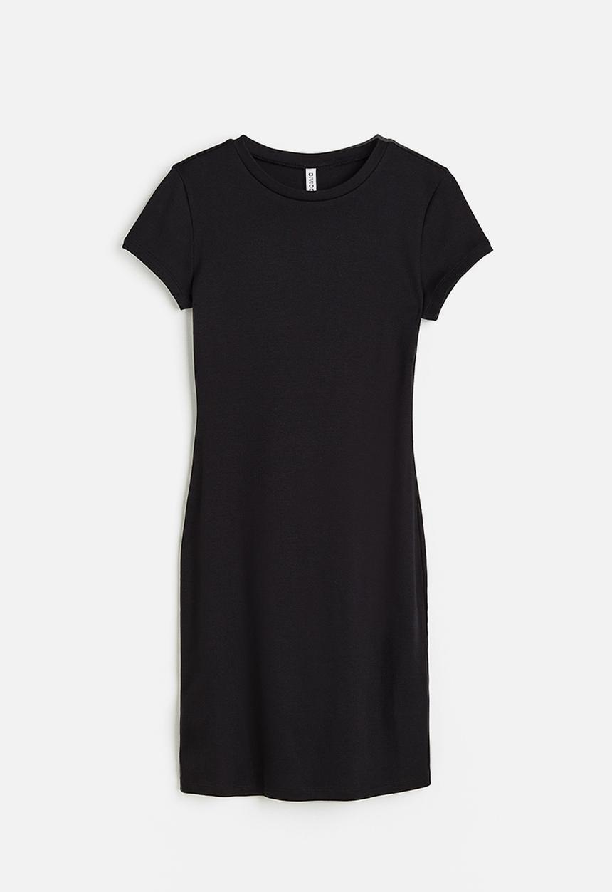 H&M - Cotton bodycon dress - black