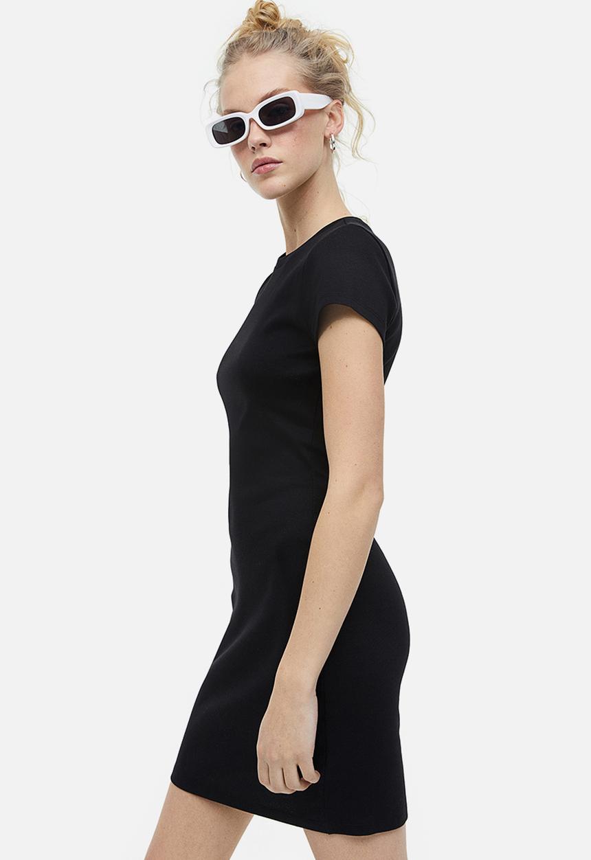 H&M - Cotton bodycon dress - black