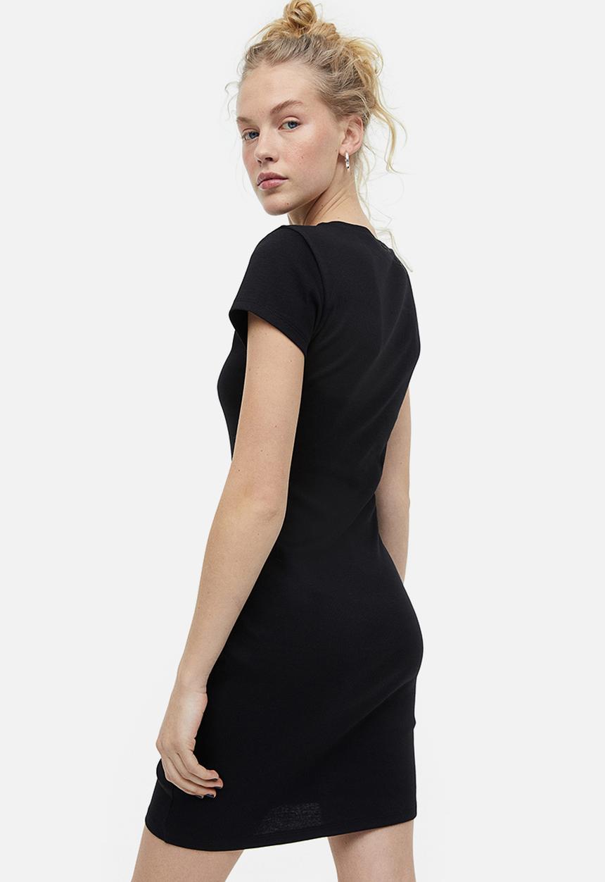H&M - Cotton bodycon dress - black