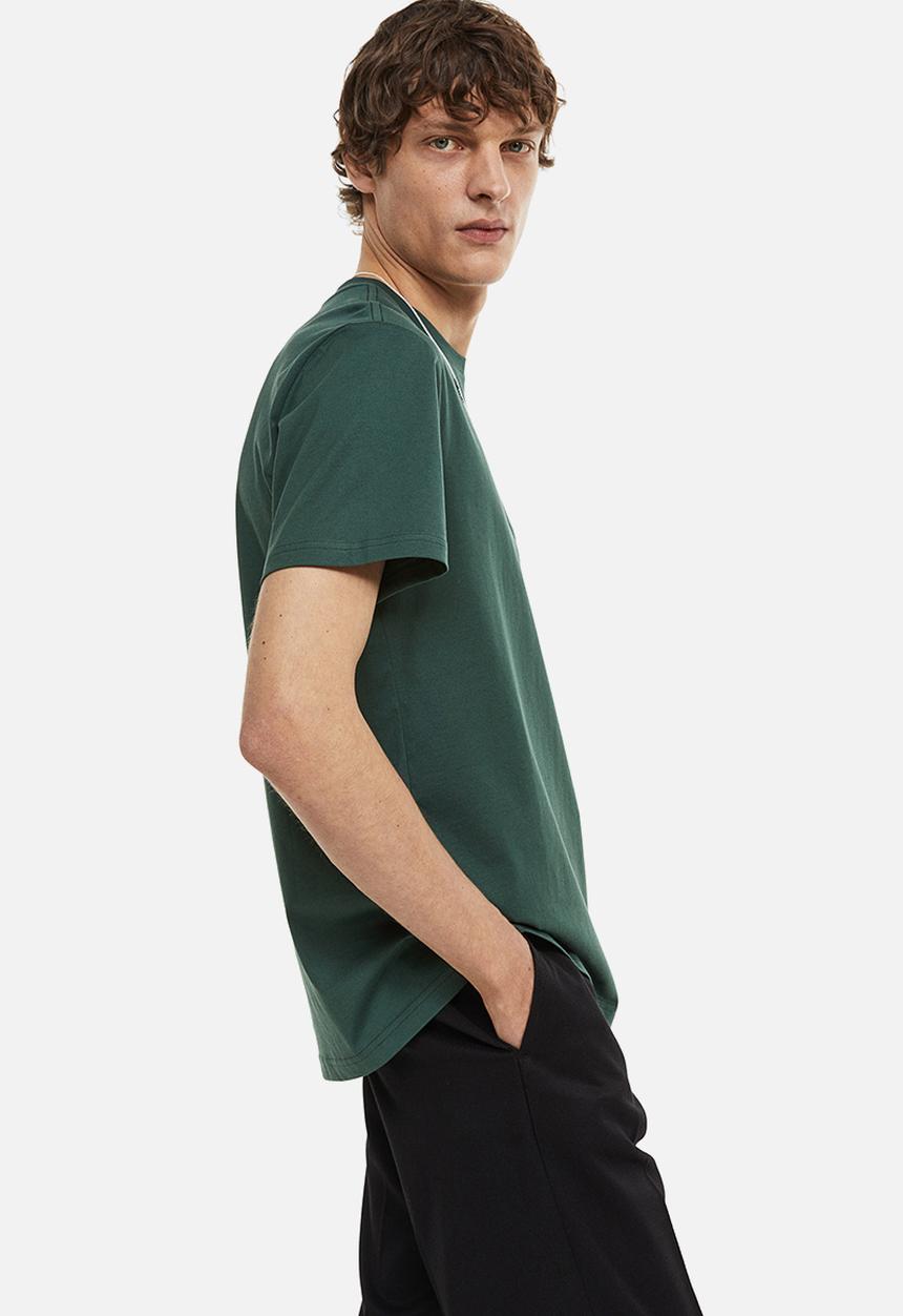 H&M - Regular fit pima cotton t-shirt - dark green